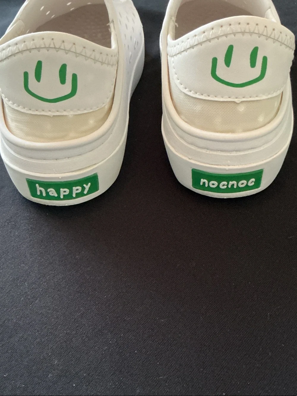 Happy Nocnoc - Toddler Unisex White Slip-On Rubberized Casual Shoes
